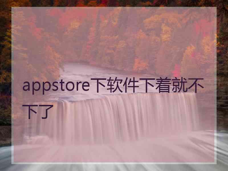 appstore下软件下着就不下了