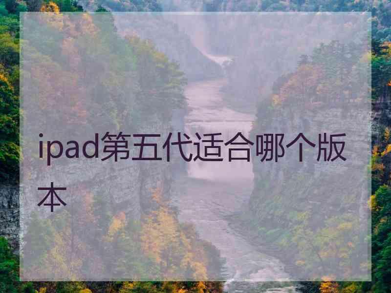 ipad第五代适合哪个版本