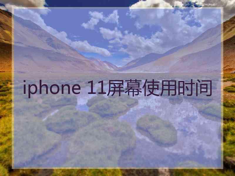 iphone 11屏幕使用时间