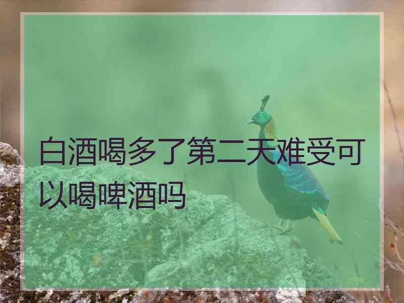 白酒喝多了第二天难受可以喝啤酒吗