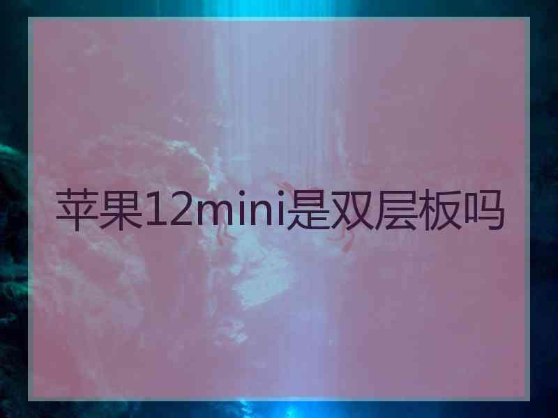 苹果12mini是双层板吗