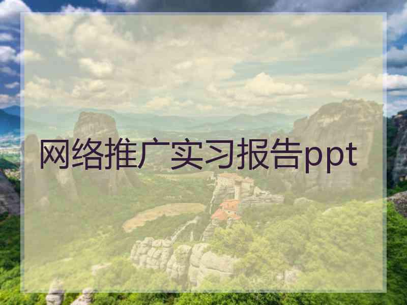 网络推广实习报告ppt