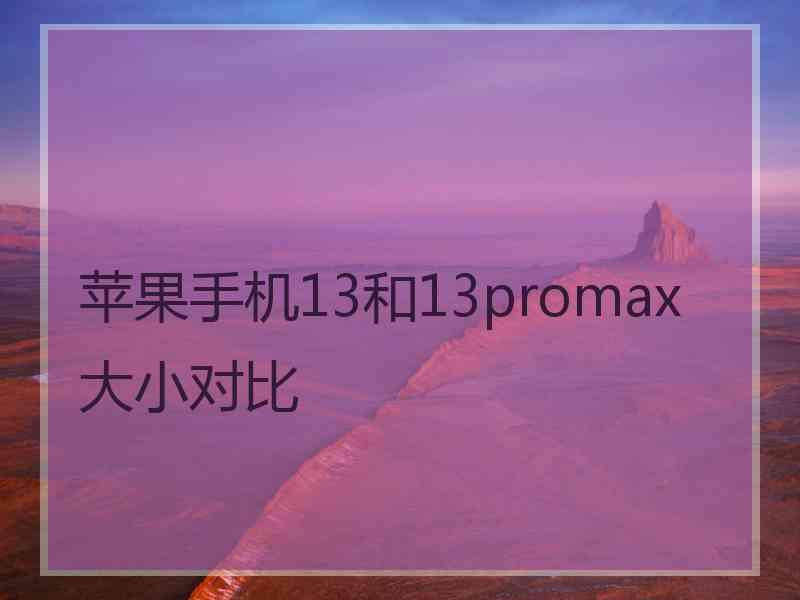 苹果手机13和13promax大小对比