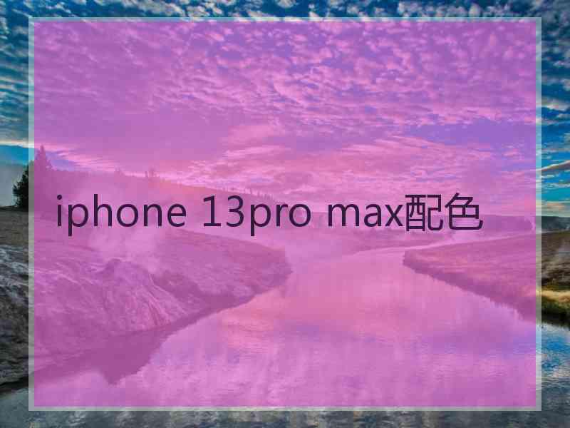 iphone 13pro max配色