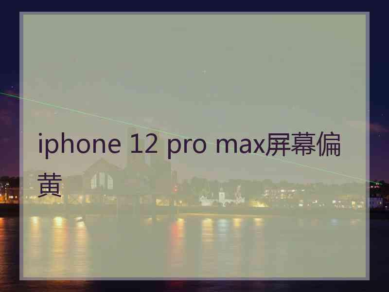 iphone 12 pro max屏幕偏黄