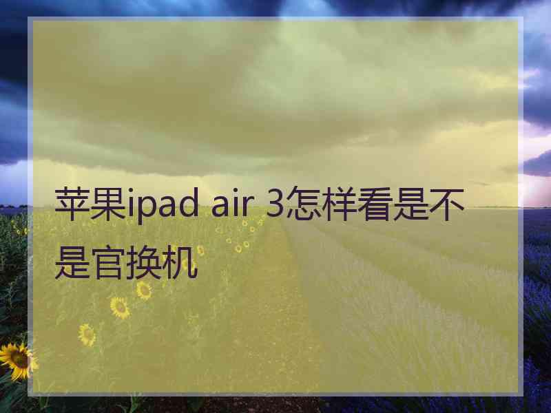 苹果ipad air 3怎样看是不是官换机