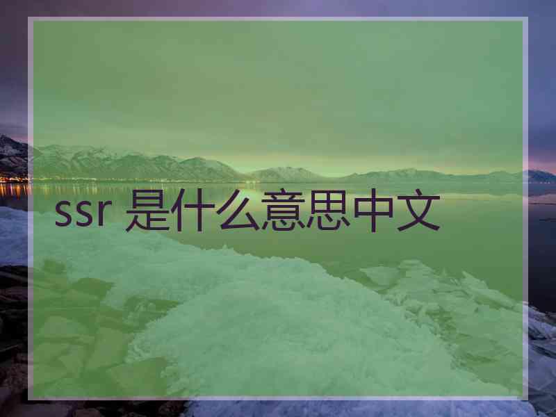 ssr 是什么意思中文