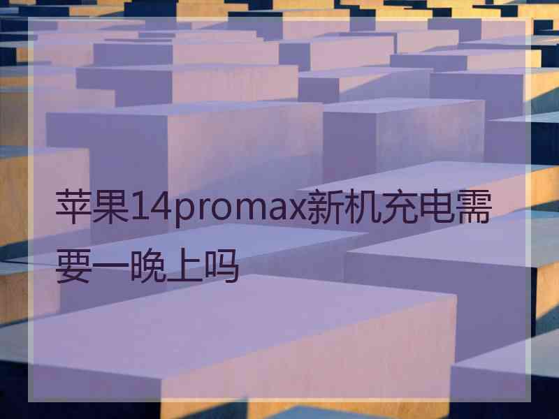 苹果14promax新机充电需要一晚上吗