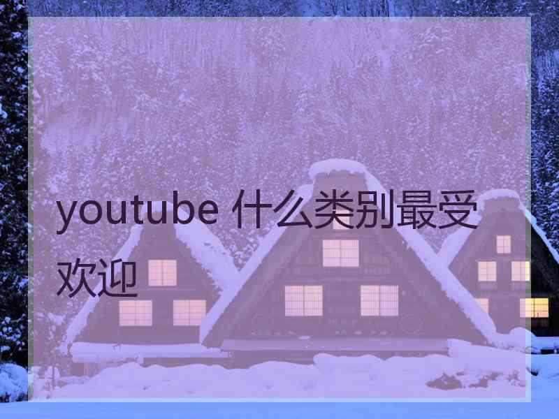 youtube 什么类别最受欢迎