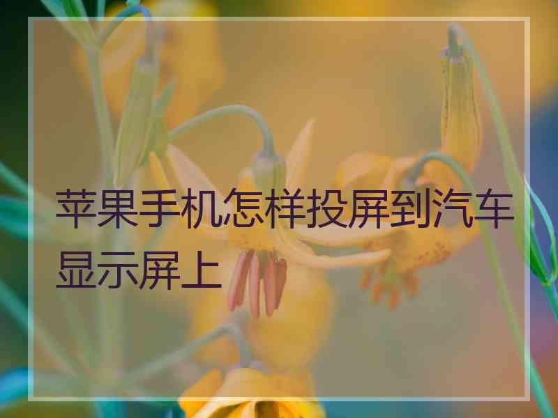 苹果手机怎样投屏到汽车显示屏上