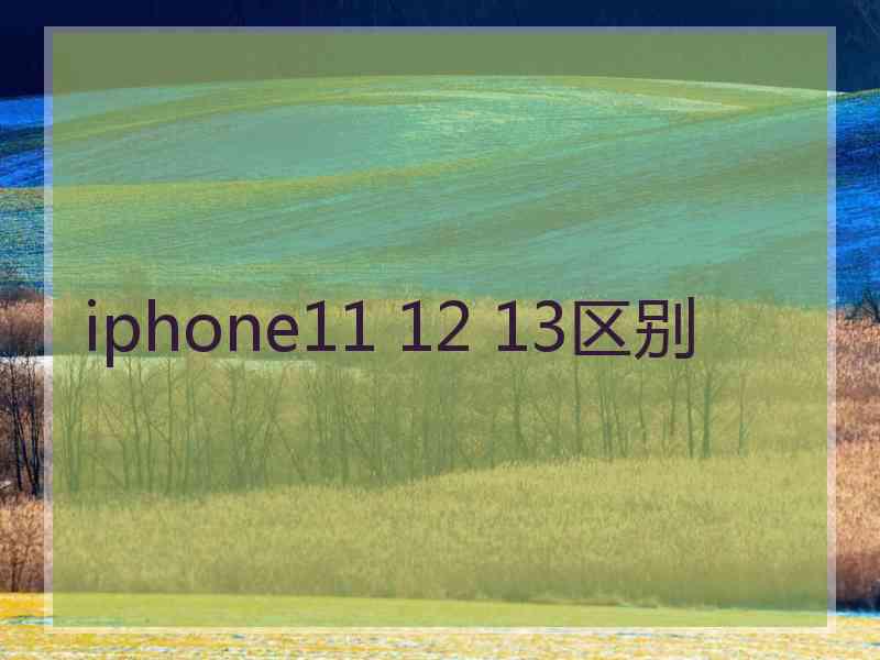 iphone11 12 13区别