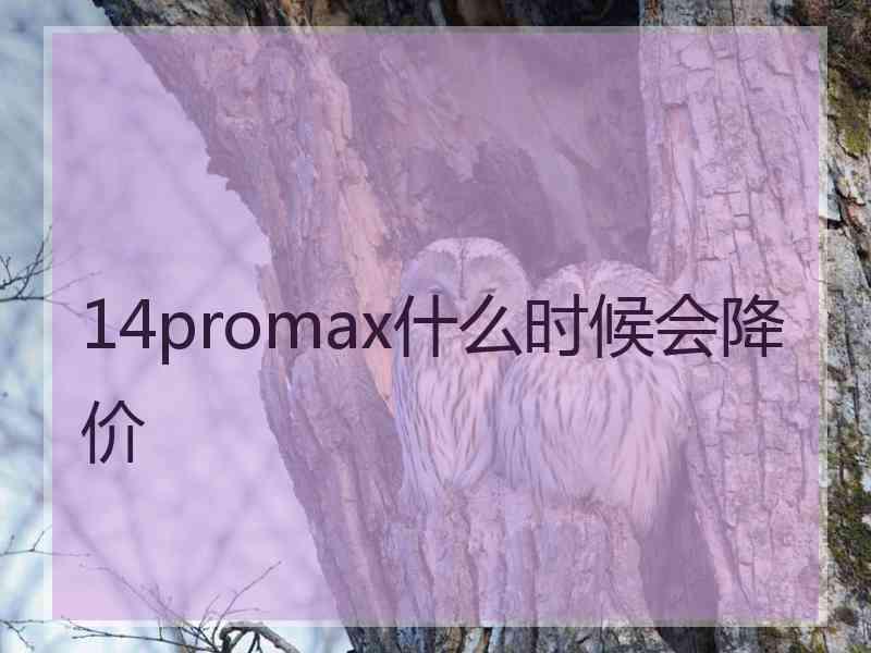 14promax什么时候会降价