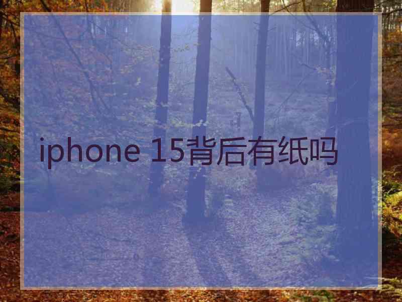 iphone 15背后有纸吗