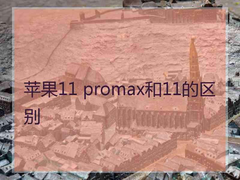 苹果11 promax和11的区别