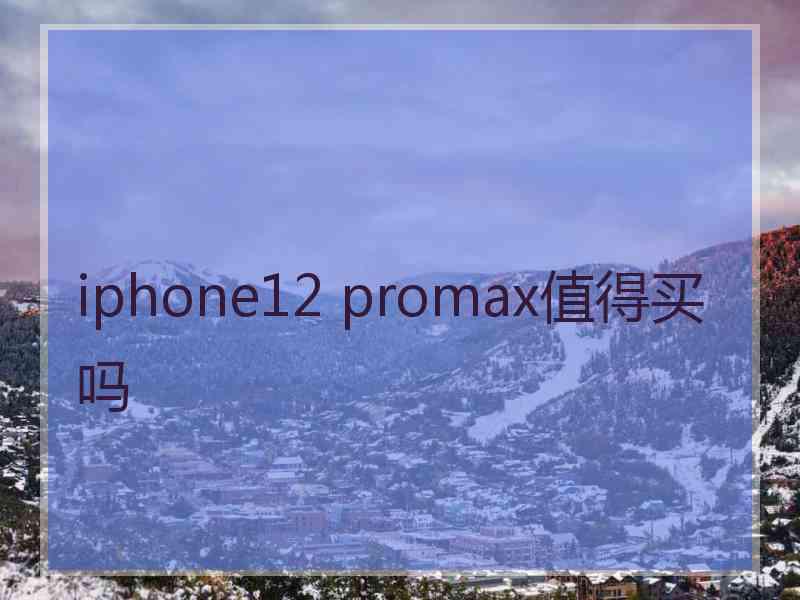 iphone12 promax值得买吗