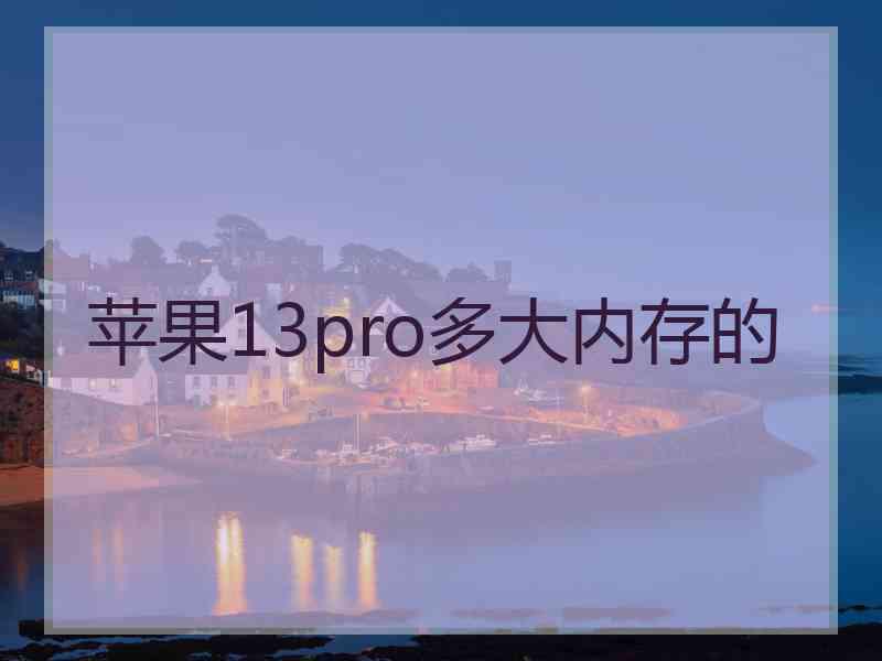 苹果13pro多大内存的