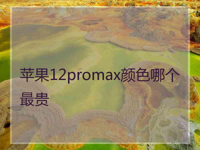 苹果12promax颜色哪个最贵