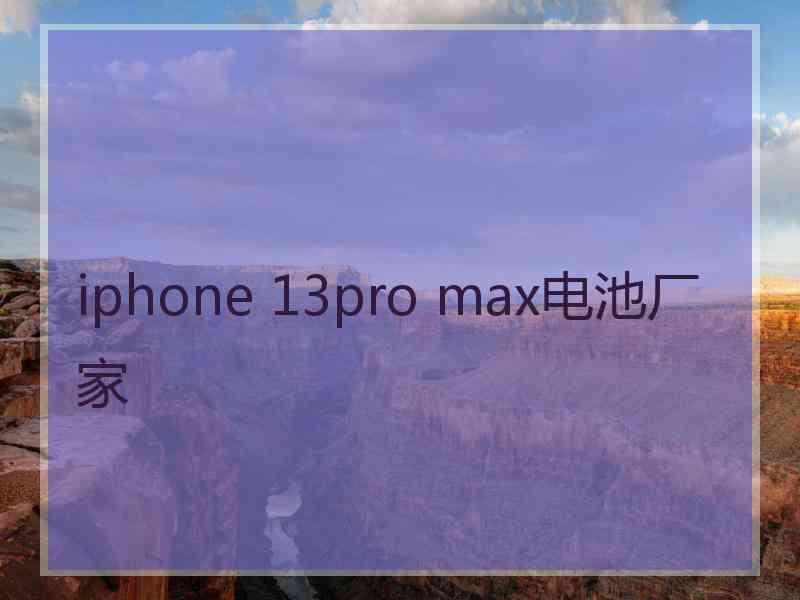 iphone 13pro max电池厂家