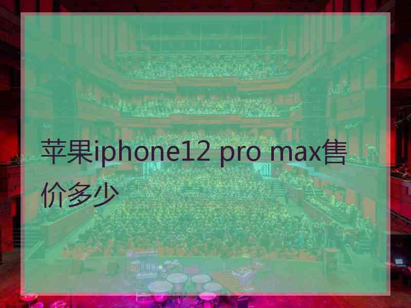 苹果iphone12 pro max售价多少