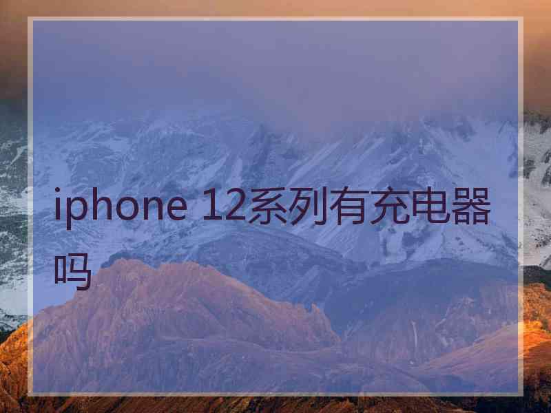 iphone 12系列有充电器吗