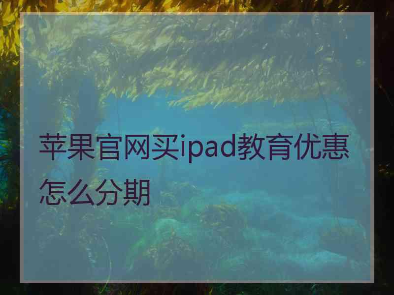 苹果官网买ipad教育优惠怎么分期