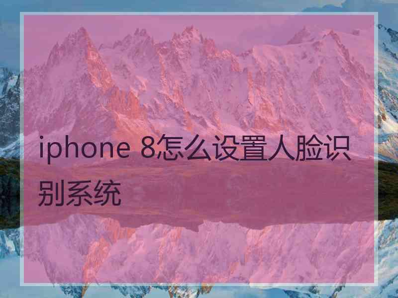 iphone 8怎么设置人脸识别系统