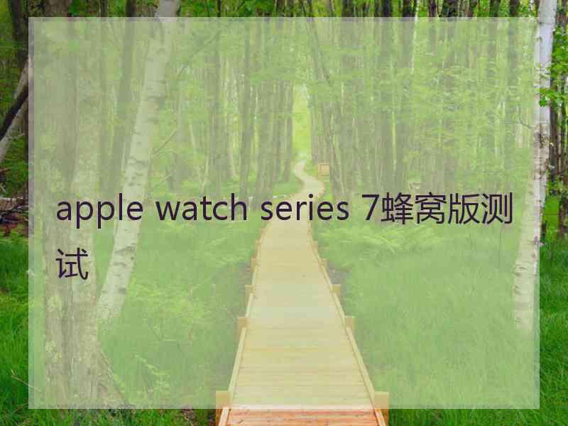 apple watch series 7蜂窝版测试