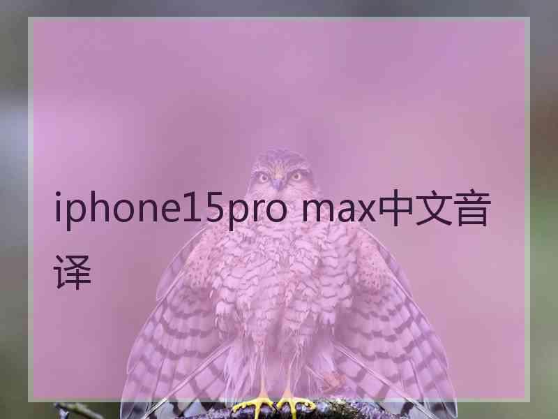 iphone15pro max中文音译