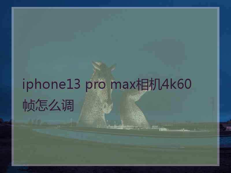 iphone13 pro max相机4k60帧怎么调