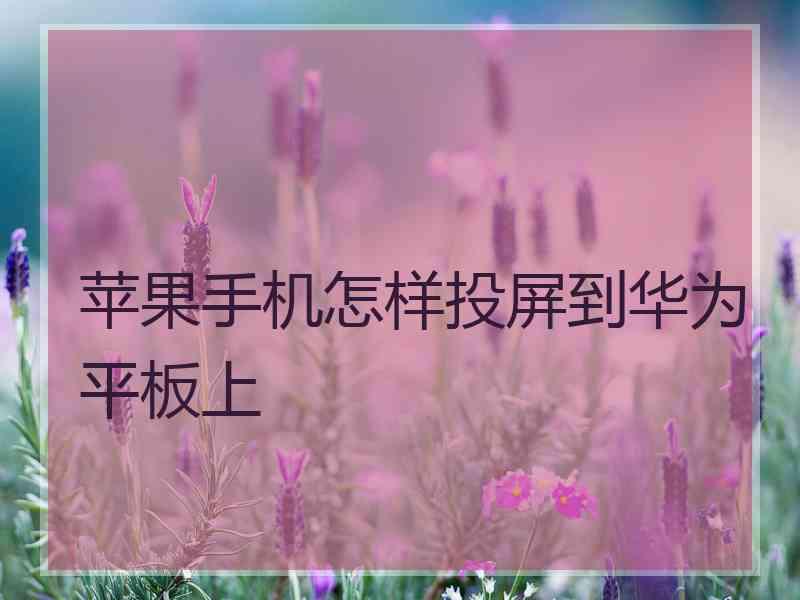 苹果手机怎样投屏到华为平板上