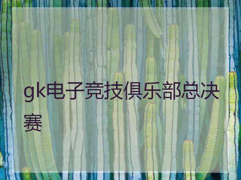 gk电子竞技俱乐部总决赛