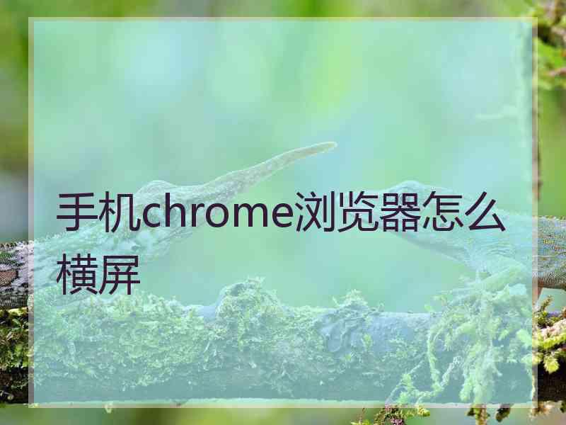 手机chrome浏览器怎么横屏