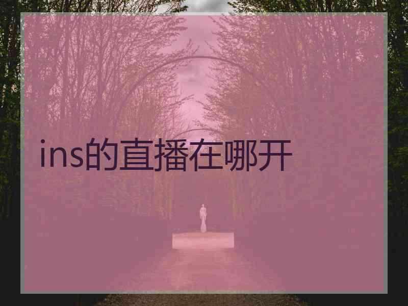 ins的直播在哪开