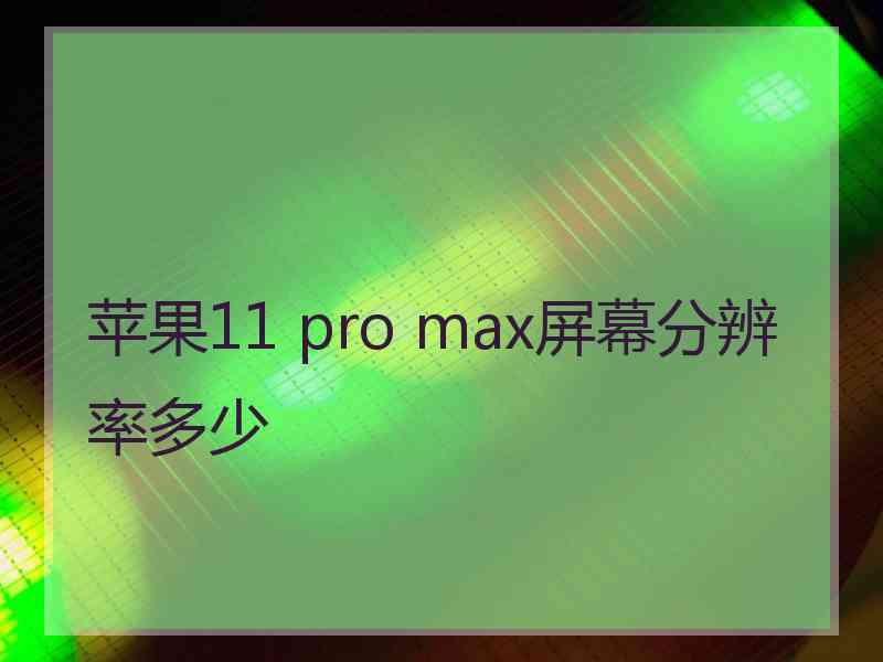 苹果11 pro max屏幕分辨率多少