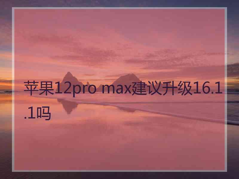 苹果12pro max建议升级16.1.1吗