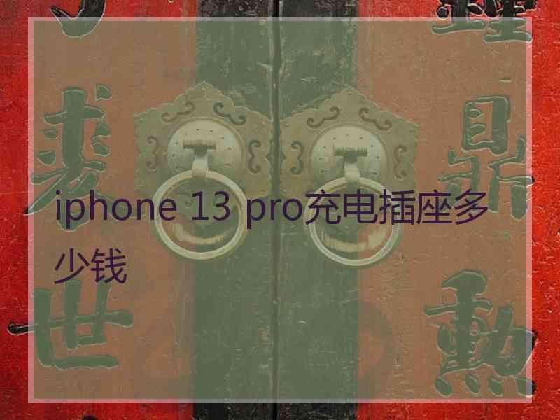 iphone 13 pro充电插座多少钱