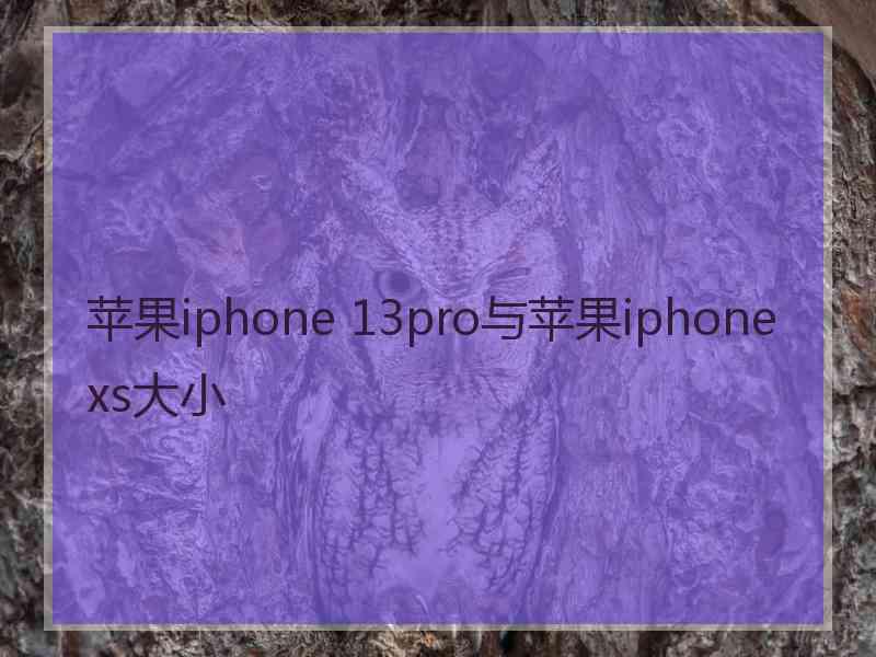 苹果iphone 13pro与苹果iphone xs大小