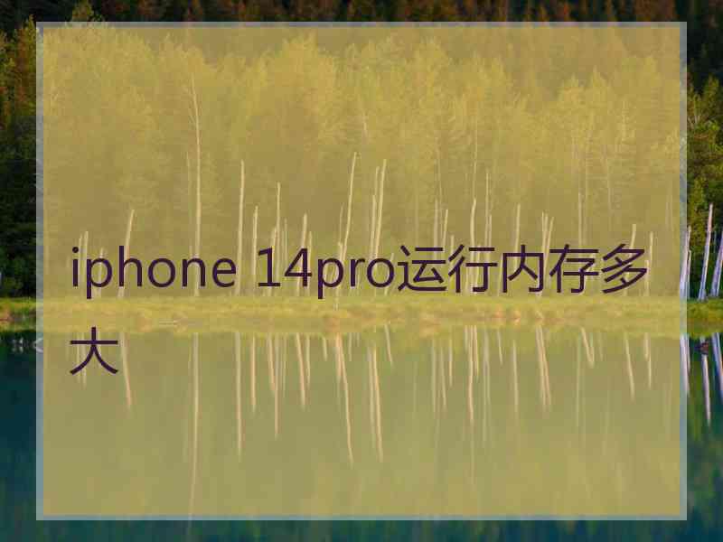 iphone 14pro运行内存多大