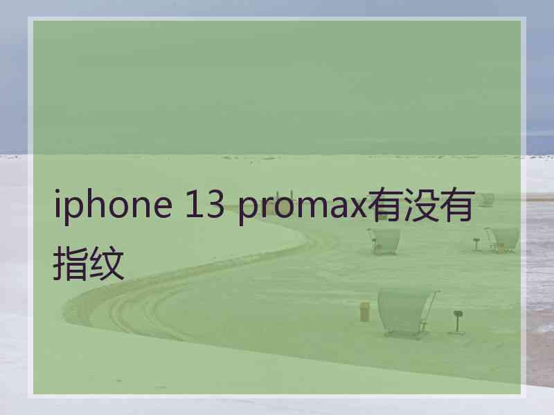 iphone 13 promax有没有指纹