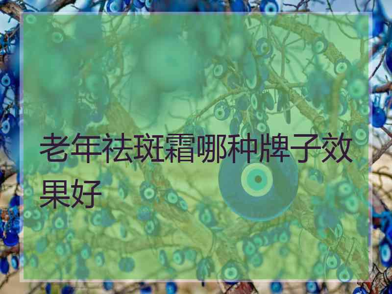 老年祛斑霜哪种牌子效果好