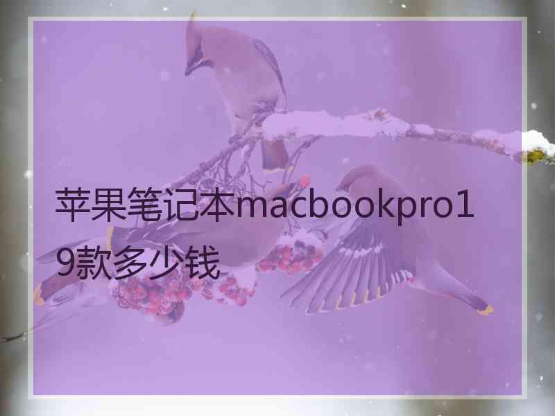 苹果笔记本macbookpro19款多少钱