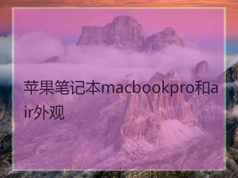 苹果笔记本macbookpro和air外观