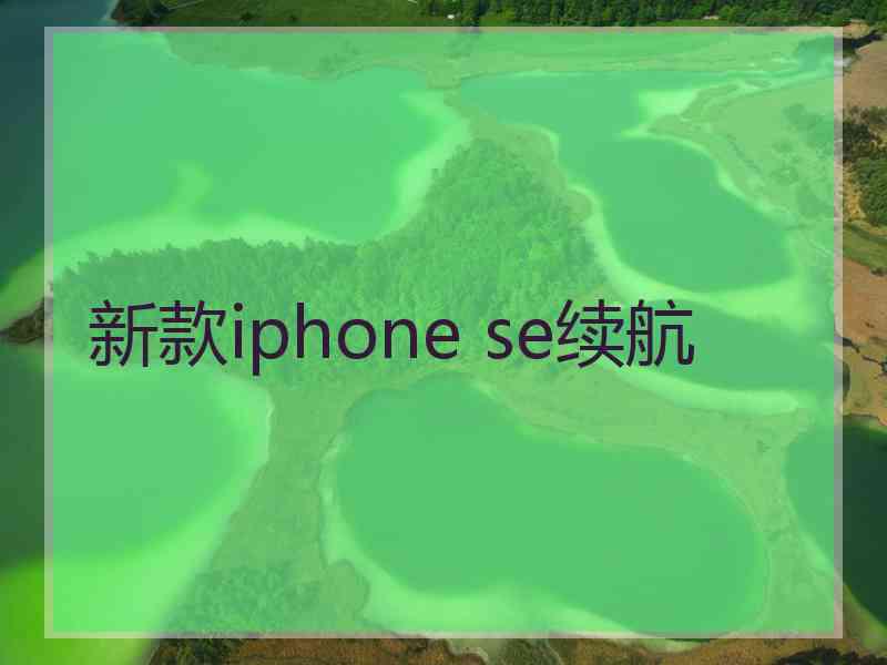 新款iphone se续航