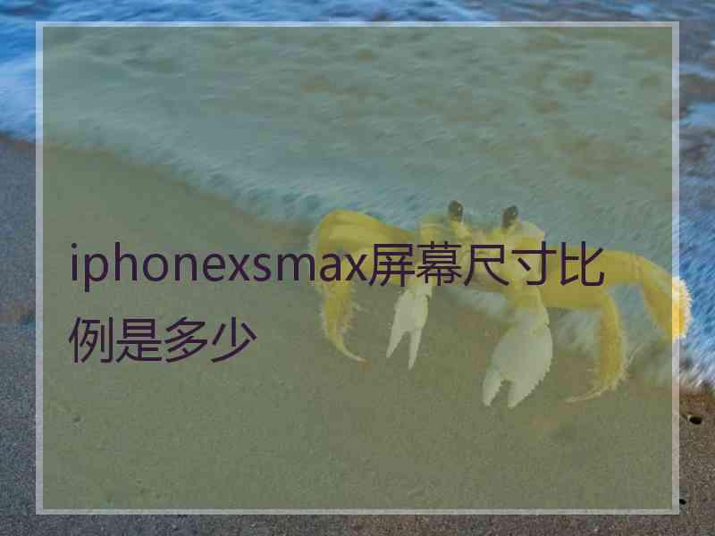 iphonexsmax屏幕尺寸比例是多少