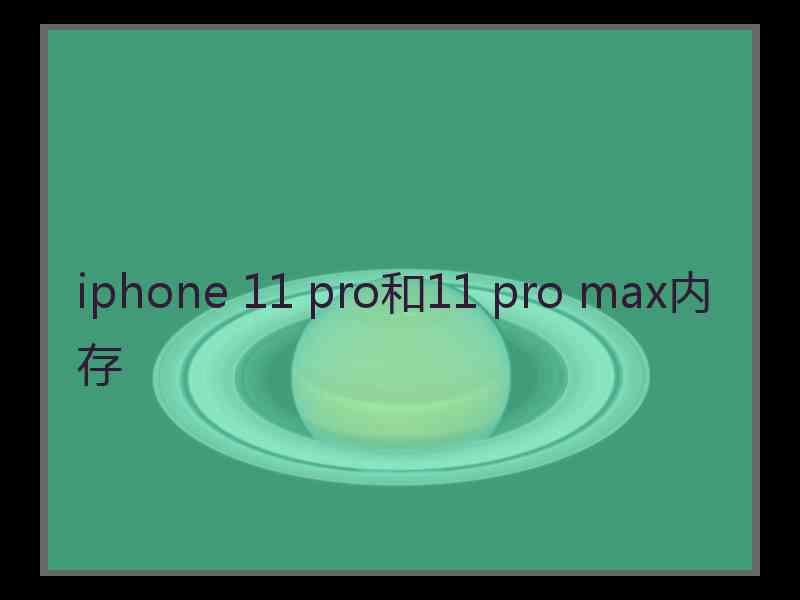 iphone 11 pro和11 pro max内存