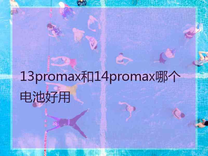 13promax和14promax哪个电池好用