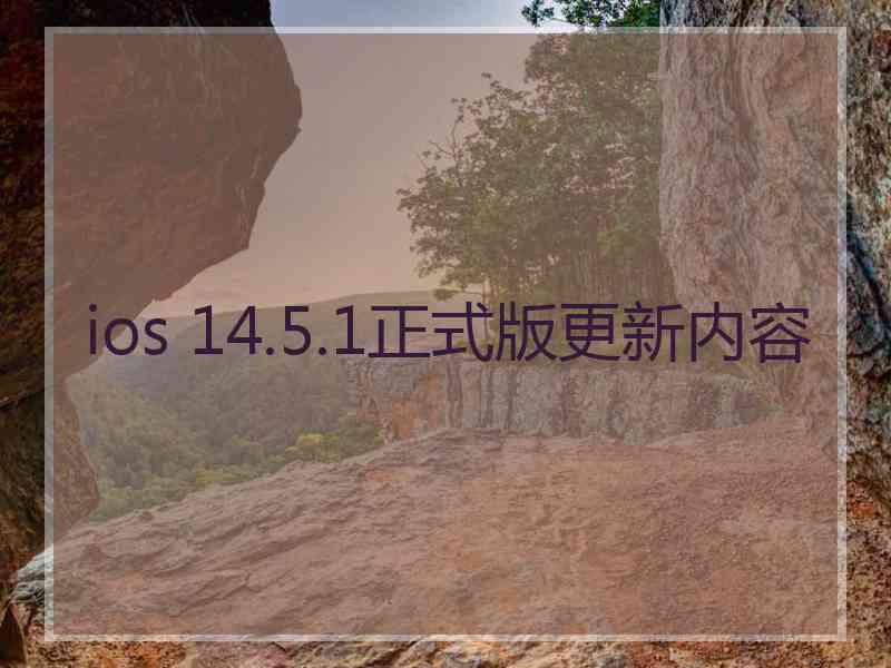 ios 14.5.1正式版更新内容