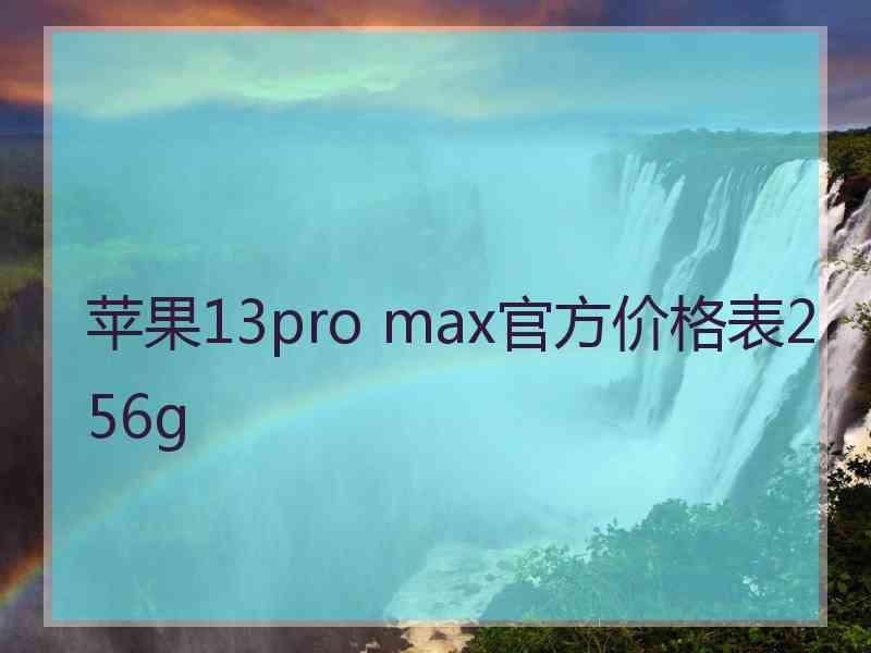 苹果13pro max官方价格表256g