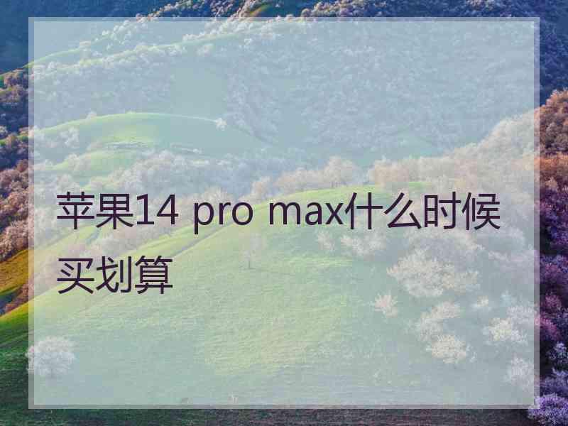 苹果14 pro max什么时候买划算