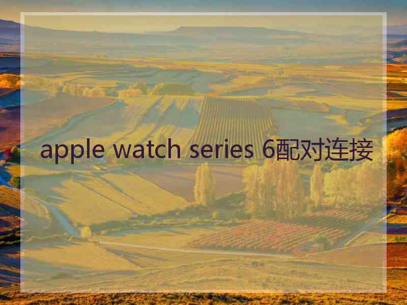 apple watch series 6配对连接